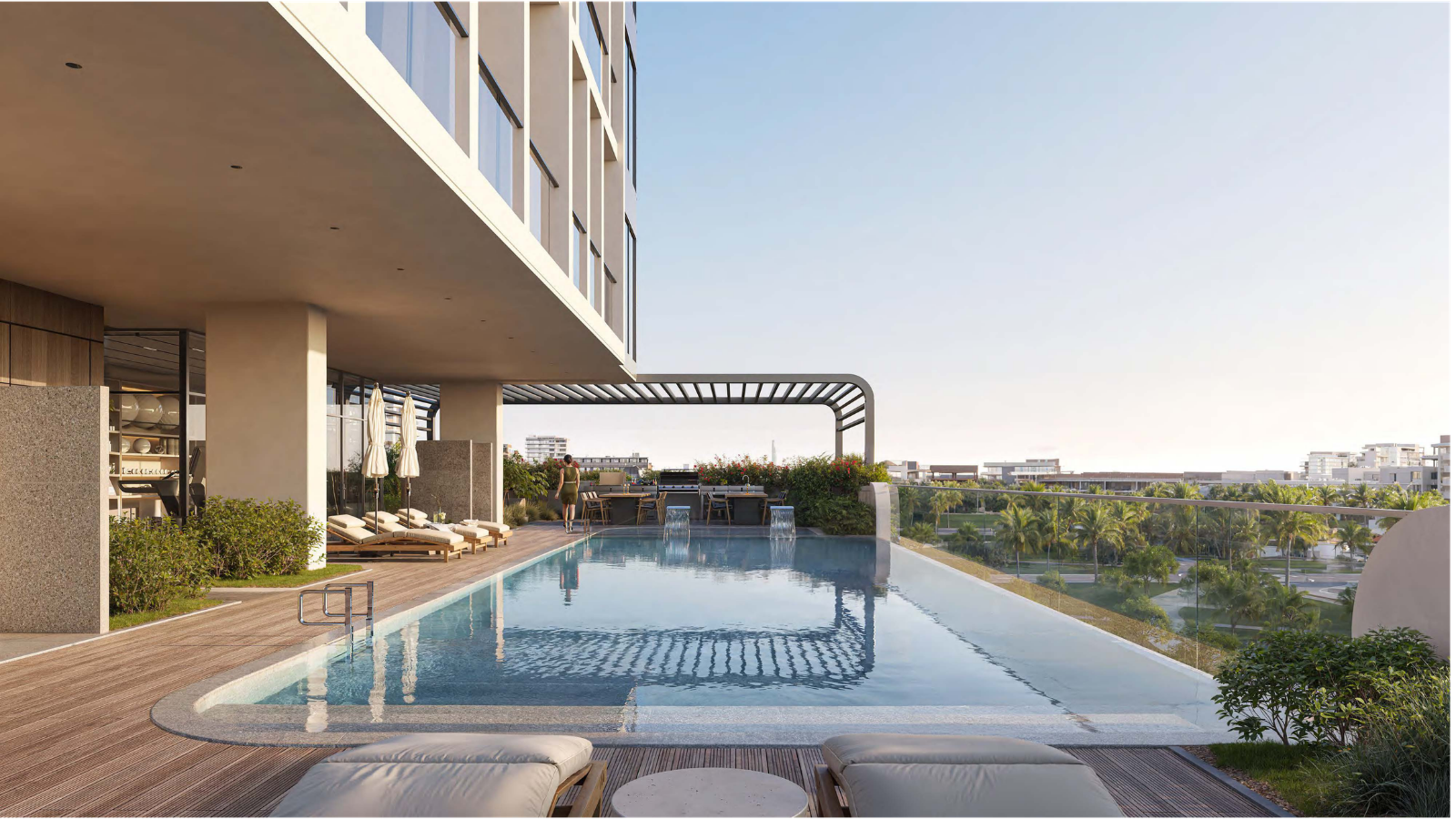 Luxury swimming pool at ENSO Amber