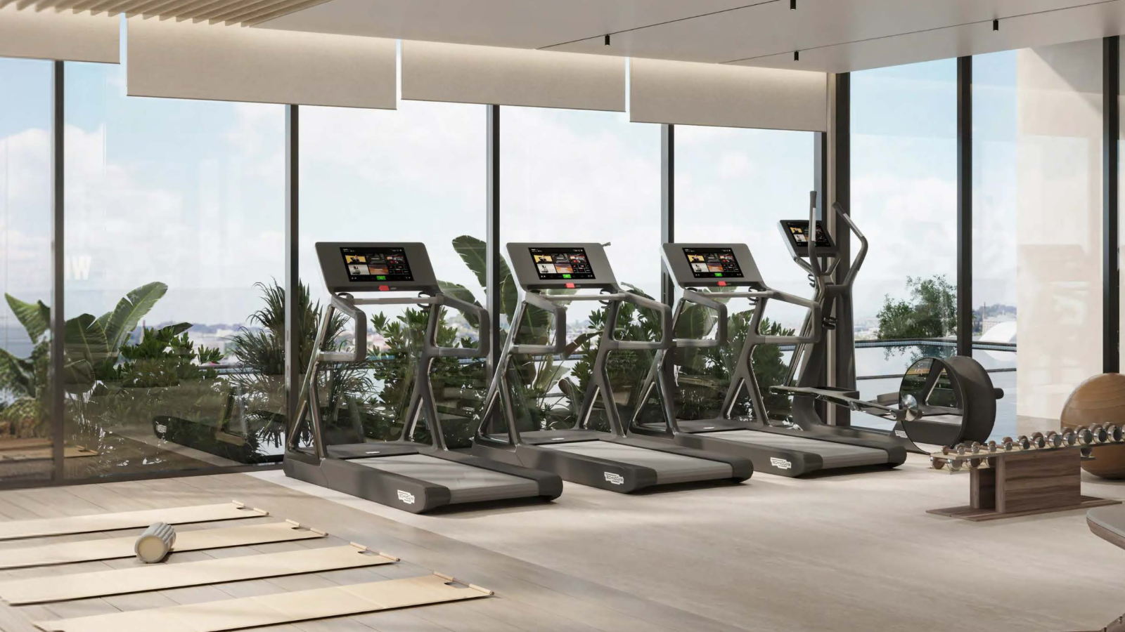 Modern luxury gym at ENSO Amber
